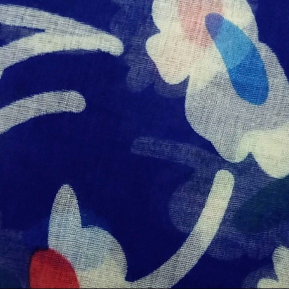 Floral Multi Print Infinity Scarf Loop Blue - Picture 3 of 4